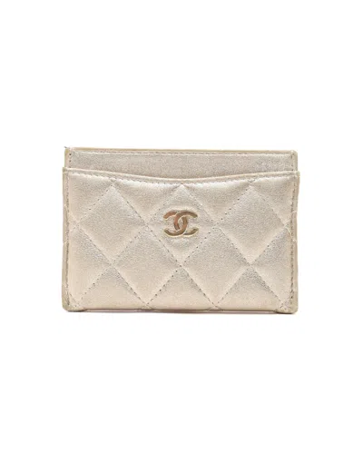 Pre-owned Chanel Coco Mark Card Holder In Gold