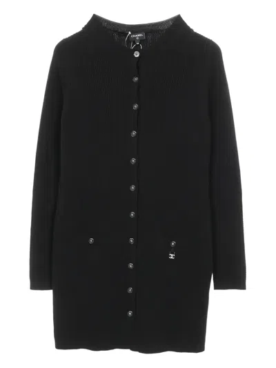 Pre-owned Chanel Coco Mark Cardigan In Black