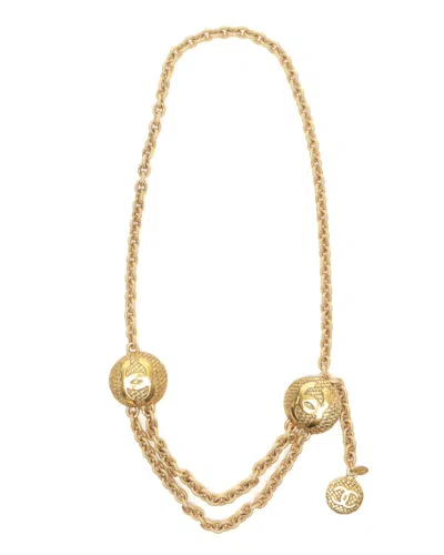Pre-owned Chanel Coco Mark Chain Belt In Gold