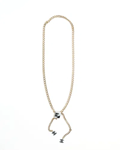 Pre-owned Chanel Coco Mark Chain Belt, Size 90 In Gold