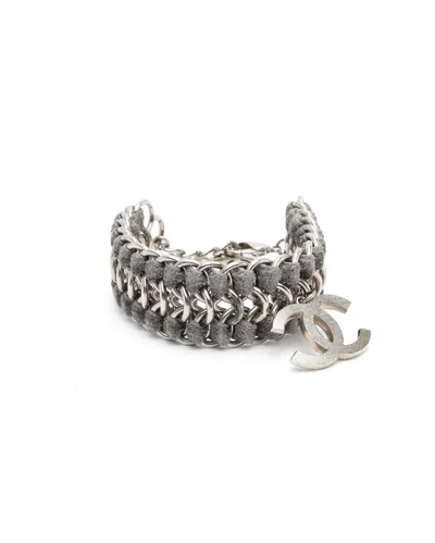 Pre-owned Chanel Coco Mark Chain Bracelet In Gray