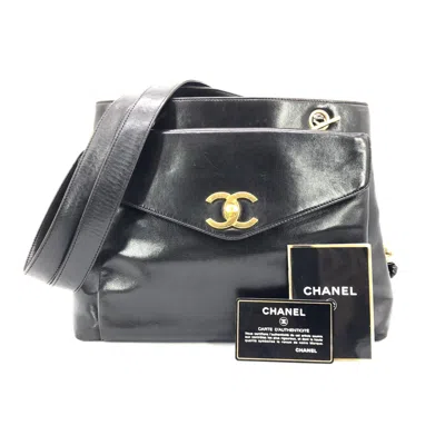 Pre-owned Chanel Coco Mark Chain Shoulder Women's Bag In Black