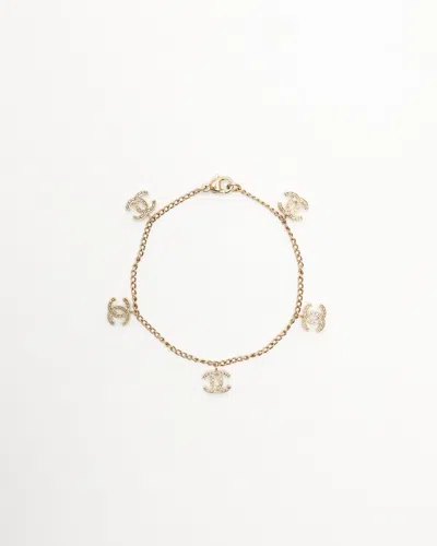 Pre-owned Chanel Coco Mark Charm Bracelet In Gold