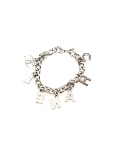 Chanel Coco Mark Charm Bracelet In Silver
