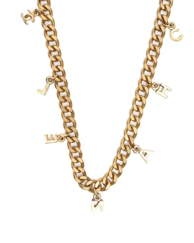 Pre-owned Chanel Coco Mark Charm Necklace In Yellow