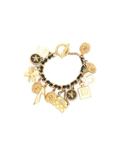 Pre-owned Chanel Coco Mark Charms Bracelet In Gold
