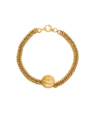 Pre-owned Chanel Coco Mark Choker In Gold