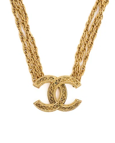 Pre-owned Chanel Coco Mark Choker In Gold