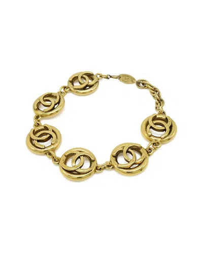 Chanel Coco Mark Circle Chain Bracelet (authentic Pre-loved) In Gold