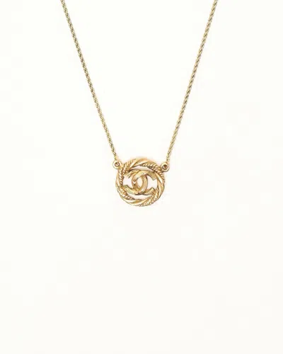 Pre-owned Chanel Coco Mark Circle Gold-plated Necklace