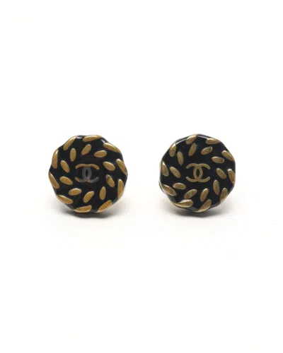 Pre-owned Chanel Coco Mark Clip-on Earrings In Gold
