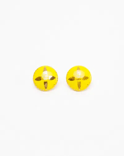 Pre-owned Chanel Coco Mark Clip-on Earrings In Gold