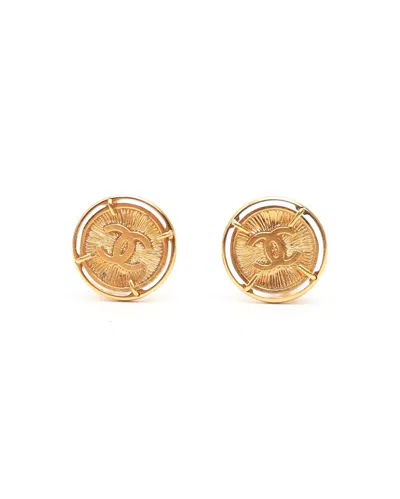 Pre-owned Chanel Coco Mark Clip-on Earrings In Gold