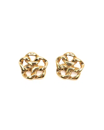 Pre-owned Chanel Coco Mark Clip-on Earrings In Gold