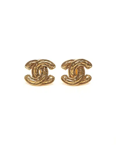 Pre-owned Chanel Coco Mark Clip-on Earrings In Gold
