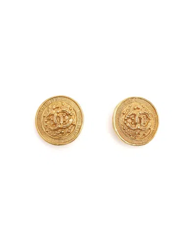 Pre-owned Chanel Coco Mark Clip-on Earrings In Gold