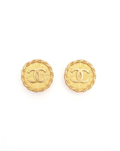 Pre-owned Chanel Coco Mark Clip-on Earrings In Gold