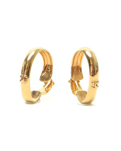 Chanel Coco Mark Clip-on Earrings In Gold