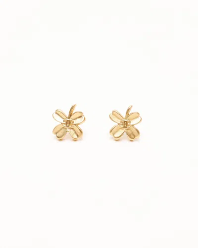 Pre-owned Chanel Coco Mark Clover Stud Earrings