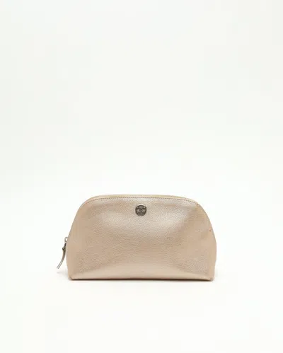 Pre-owned Chanel Coco Mark Cosmetic Pouch In Silver