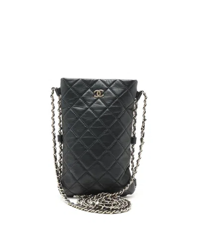 Chanel Coco Mark Crossbody Phone Holder In Black