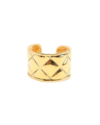 Chanel Coco Mark Cuff Bracelet In Gold