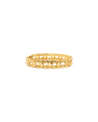 Chanel Coco Mark Cuff Bracelet In Gold