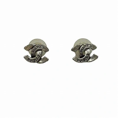 Pre-owned Chanel Coco Mark Earrings 99a Vintage In Black