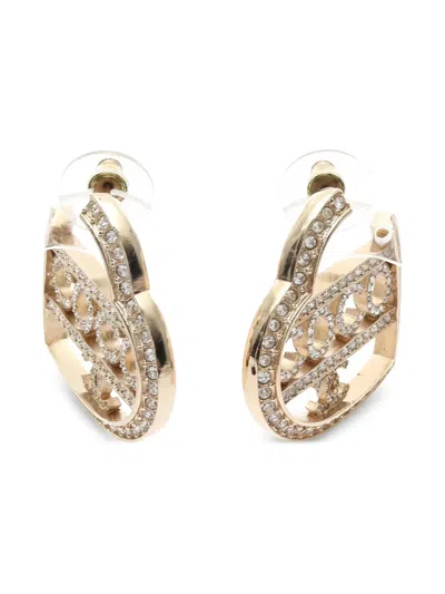 Pre-owned Chanel Coco Mark Earrings In Gold