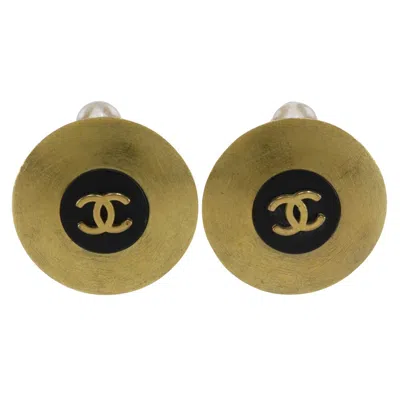 Pre-owned Chanel Coco Mark Earrings In Gold