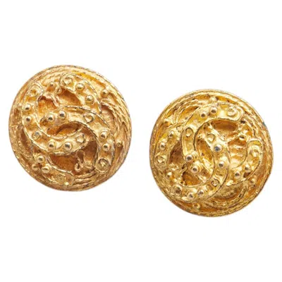 Pre-owned Chanel Coco Mark Earrings In Gold