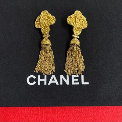 Pre-owned Chanel Coco Mark Earrings In Gold