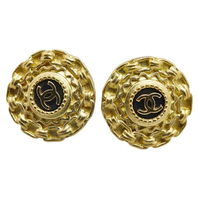 Pre-owned Chanel Coco Mark Earrings In Gold
