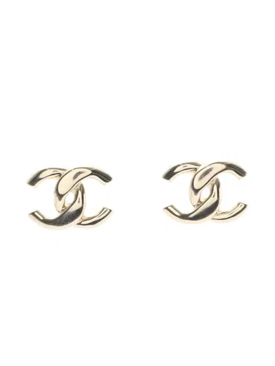 Pre-owned Chanel Coco Mark Earrings In Gold