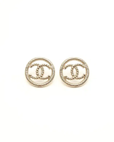 Pre-owned Chanel Coco Mark Earrings In Gold