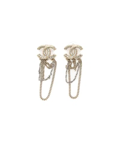 Pre-owned Chanel Coco Mark Earrings In Gold
