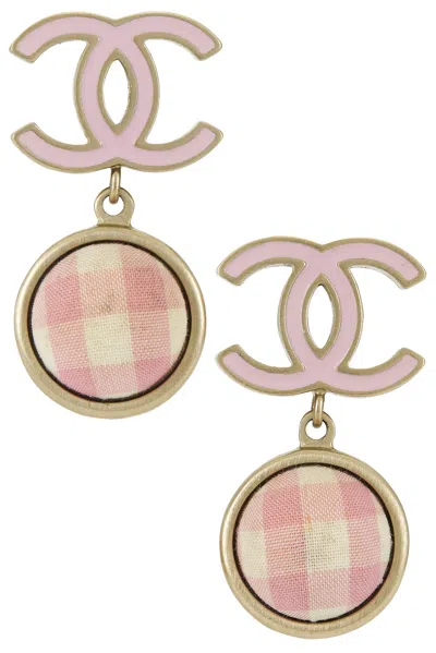 Pre-owned Chanel Coco Mark Earrings In Pink