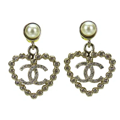 Pre-owned Chanel Coco Mark Earrings In Silver