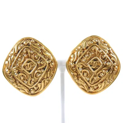 Pre-owned Chanel Coco Mark Earrings Vintage Gold Plated