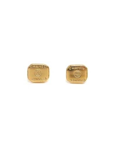 Chanel Coco Mark Earrings In Yellow
