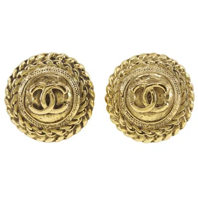 Pre-owned Chanel Coco Mark Gold Plated Earrings