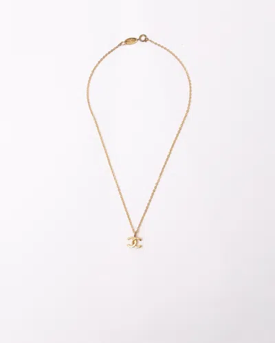 Pre-owned Chanel Coco Mark Gold-toned Necklace