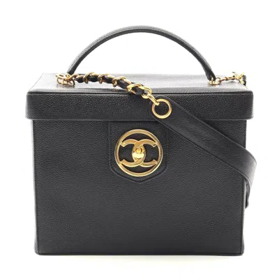 Pre-owned Chanel Coco Mark Handbag Black Leather