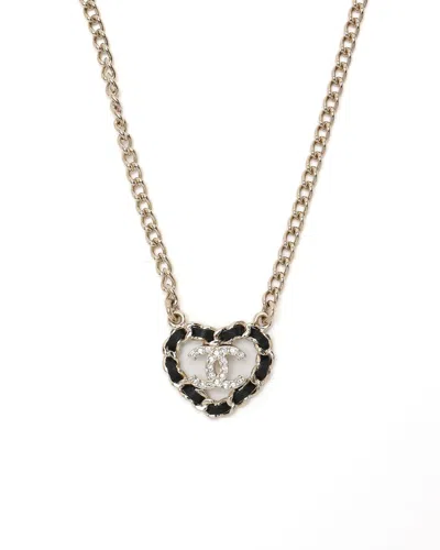 Chanel Coco Mark Heart Necklace In Gold