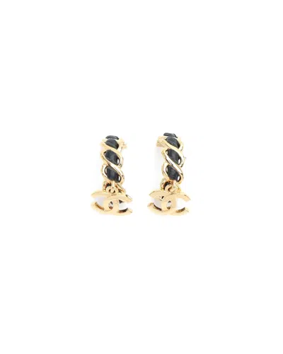 Pre-owned Chanel Coco Mark Hoop Earrings In Multi