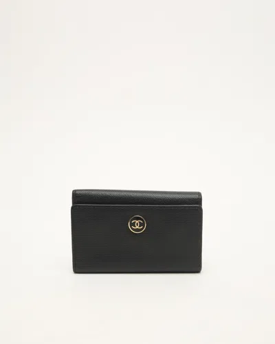 Pre-owned Chanel Coco Mark Key Case In Black