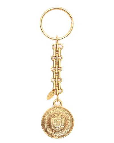 Pre-owned Chanel Coco Mark Keychain In Gold