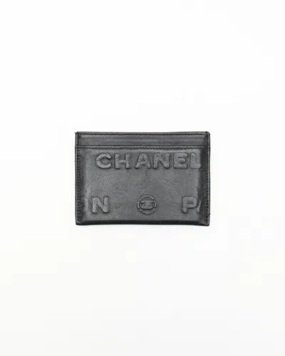 Pre-owned Chanel Coco Mark Leather Card Holder In Multi