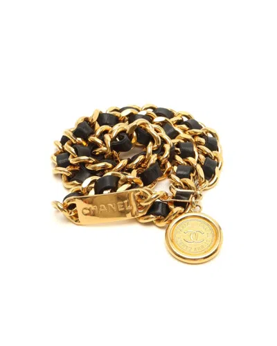 Pre-owned Chanel Coco Mark Leather Chain Belt In Multi
