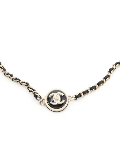 Pre-owned Chanel Coco Mark Leather Chain Choker In Multi
